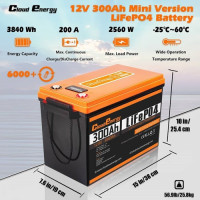 Акумулятор Cloudenergy 12V 300Ah LiFePO4 Резервне живлення