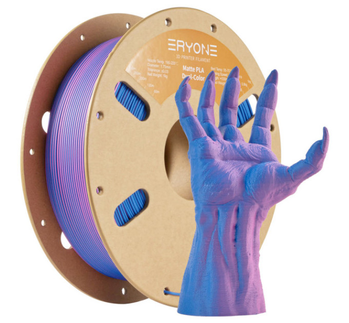 Матовий PLA-філамент ERYONE Dual Color 1 кг - рожевий та синій