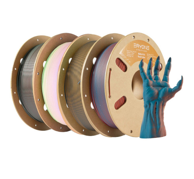 Філамент ERYONE PLA Rainbow  1 кг матового + 3 кг двоколірного матового 