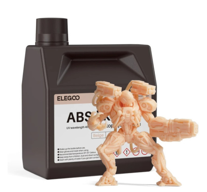 Фотополімерна смола для 3D принтера ELEGOO ABS-Like 3.0 resin 2000G Beige
