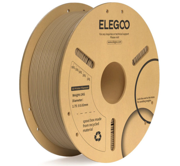 НА ВИДАЛЕННЯ Філамент ELEGOO PLA+ 1.75mm , екологічна паперова котушка, Сірий, 1kg (50.203.0050)