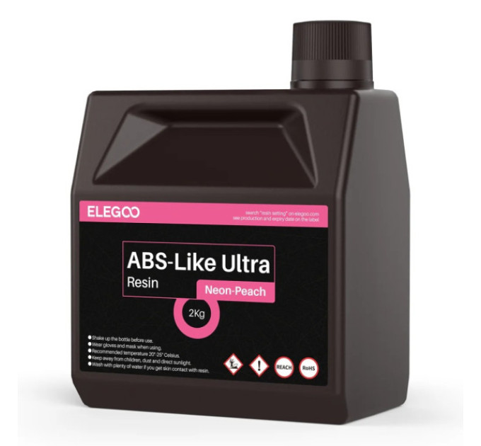 Фотополімерна смола для 3D принтера ELEGOO ABS-Like Ultra Resin 2000G Neon-Peach