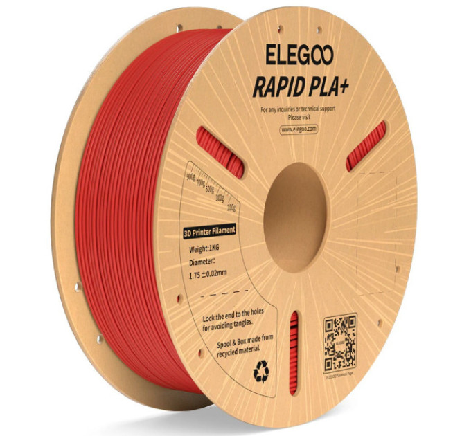 Філамент ELEGOO RAPID PLA+ Yellow 1.75mm , екологічна паперова котушка, 1kg (50.203.0121)