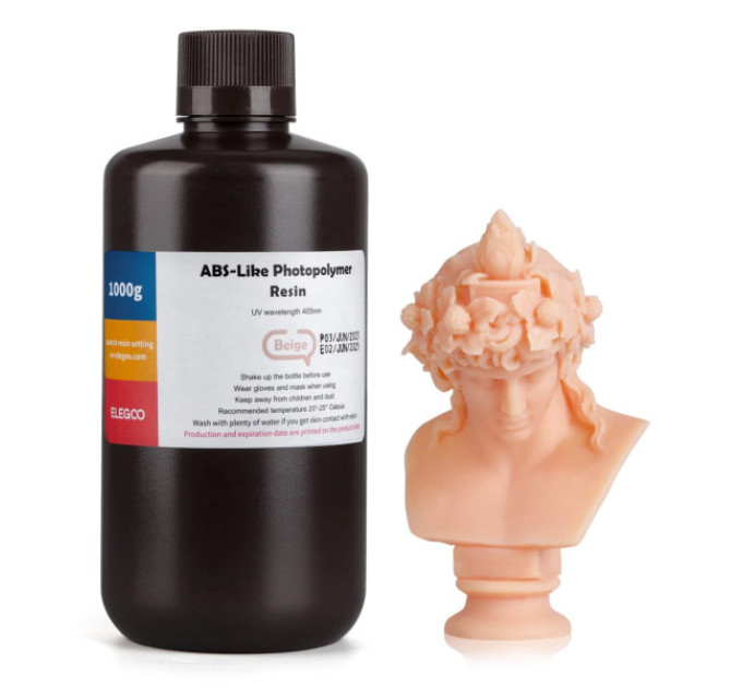 Фотополімерна смола для 3D принтера ELEGOO ABS-Like resin 1000G Beige