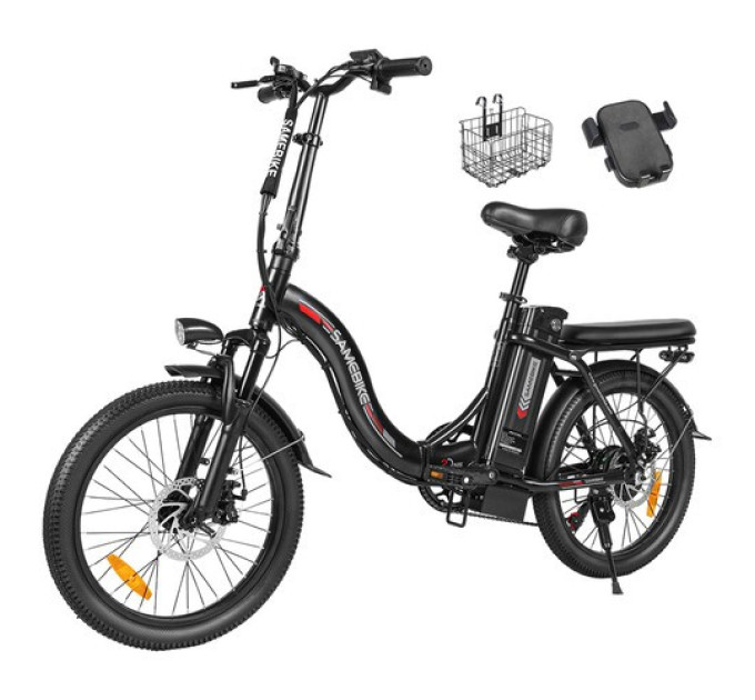 Складаний електровелосипед SAMEBIKE CY20, двигун 350 Вт, акумулятор 36 В 12 Аг - чорний