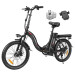 Складаний електровелосипед SAMEBIKE CY20, двигун 350 Вт, акумулятор 36 В 12 Аг - чорний