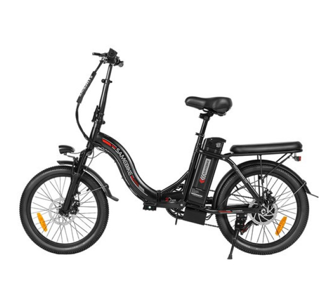 Складаний електровелосипед SAMEBIKE CY20, двигун 350 Вт, акумулятор 36 В 12 Аг - чорний