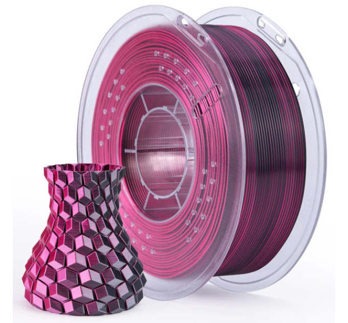 Філамент ELEGOO PLA Silk Black Red 1.75mm, екологічна паперова котушка, 1kg (50.203.0335)