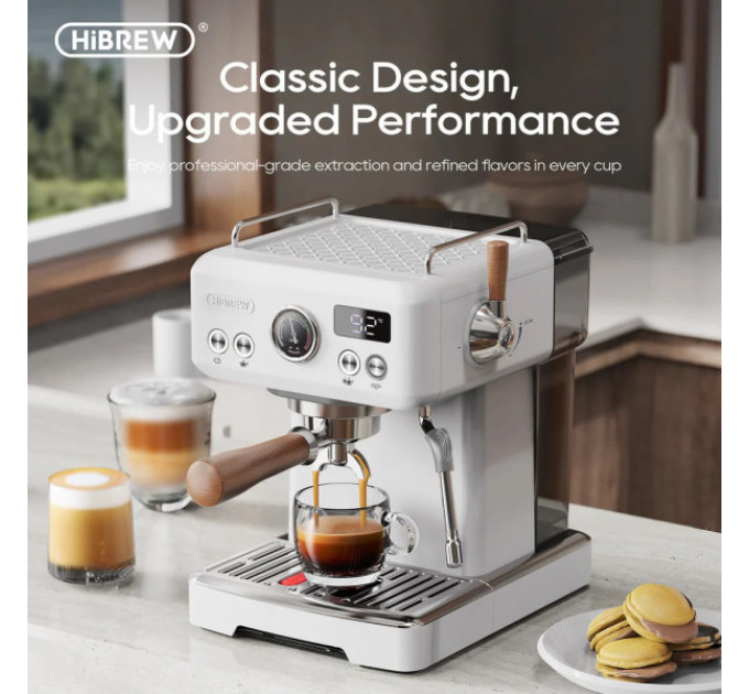 Кавоварка для еспресо HiBREW H10 Plus, напівавтоматична кавоварка 20 бар, швидкий нагрів