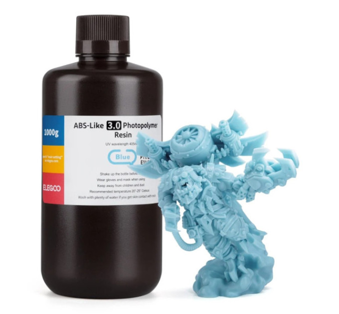 Фотополімерна смола для 3D принтера ELEGOO ABS-Like 3.0 resin 1000G Blue