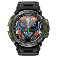 Смарт-годинник LOKMAT ATTACK Pro чорний + зелений