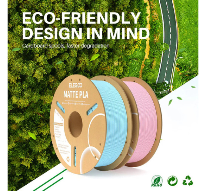 Філамент ELEGOO PLA Matte White 1.75mm, 1kg (50.203.0251)