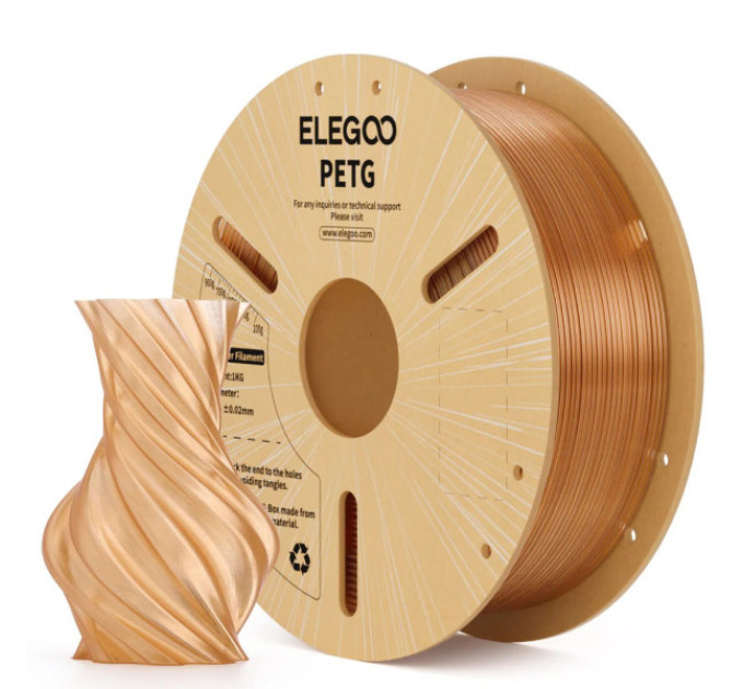 Філамент ELEGOO PETG Translucent Amber 1KG 1.75mm, 1kg (50.203.0778)