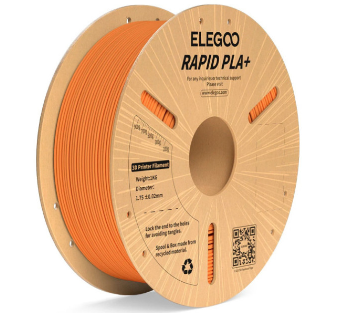 Філамент ELEGOO RAPID PLA+ Brown 1.75mm , екологічна паперова котушка, 1kg (50.203.0313)