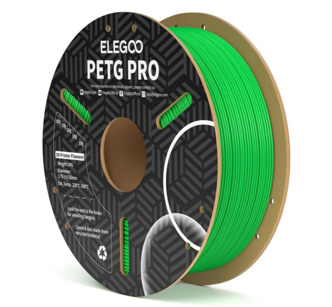 Філамент ELEGOO PETG PRO Green 1KG 1.75mm, 1kg (50.203.0203)