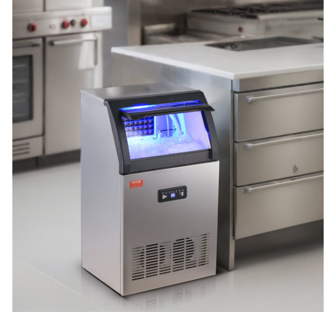 Льодогенератор Vevor SKF-C50F 52кг льоду за 24 години, 15кг бак