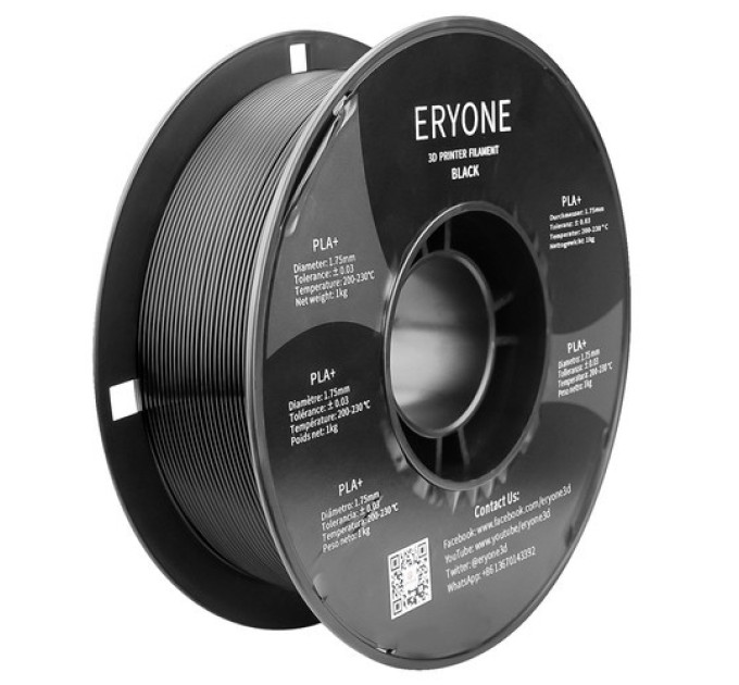 Філамент ERYONE PLA+ 1 кг - Чорний