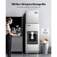 Льодогенератор Vevor 163 кг/24 години, контейнер для льоду 80 кг