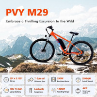 Електричний велосипед PVY M29, двигун 250 Вт, акумулятор 48 В 17,5 Аг - білий