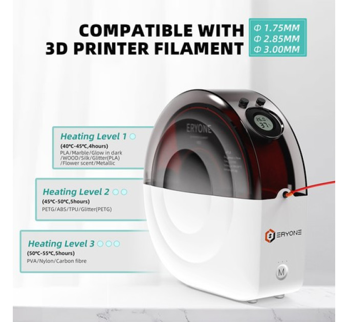 Коробка для сушіння філаменту ERYONE M2 для 3D-принтера