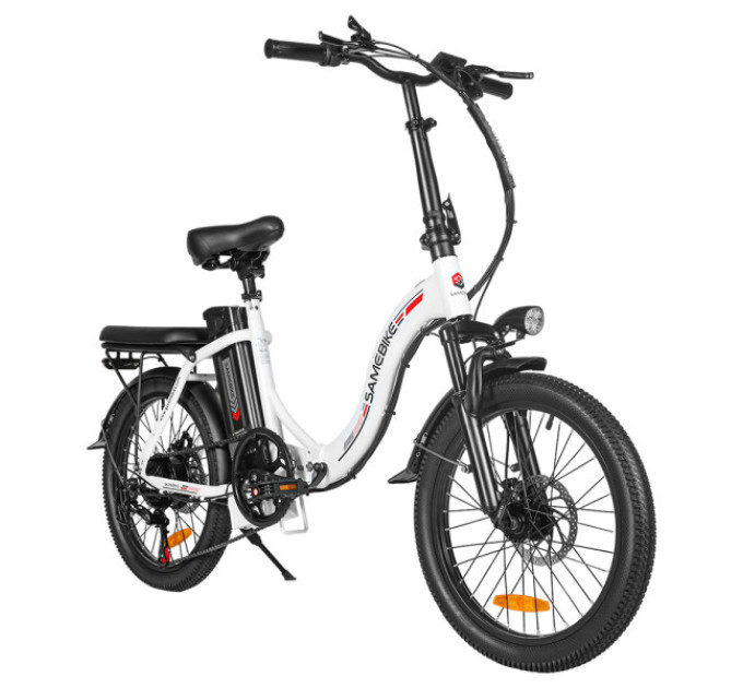 Складаний електровелосипед SAMEBIKE CY20, двигун 350 Вт, акумулятор 36 В 12 Аг - білий