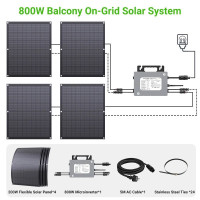 Комплект LIONSHEE LS-PV800Mi 800 Вт, 4 панелі × 200 Вт + мікроінвертор 800 Вт, ККД 23,5%