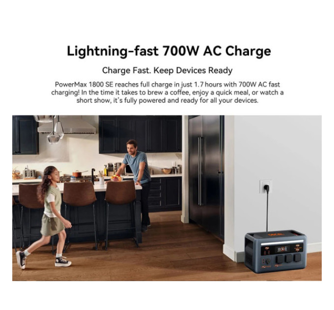 Зарядна станція Blackview Oscal PowerMax 1800 SE 1024Wh LiFePO₄ Battery, 1800W Rated / 3600W Surge