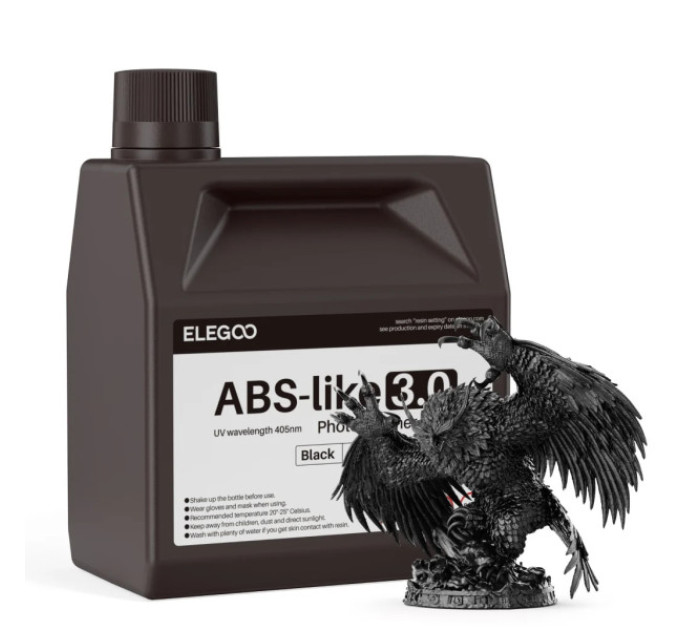 Фотополімерна смола для 3D принтера ELEGOO ABS-Like 3.0 resin 2000G Black
