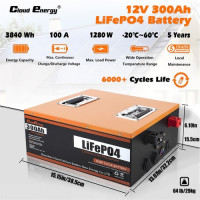 Акумулятор Cloudenergy 12V 300Ah LiFePO4
