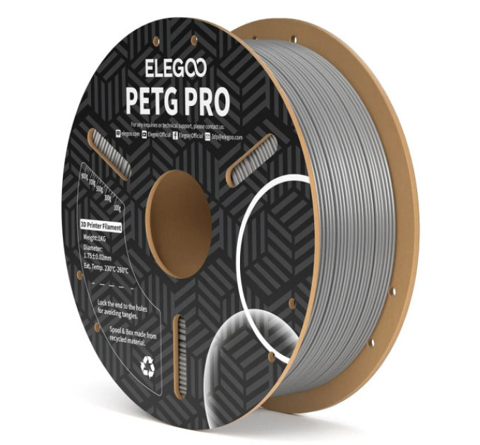 Філамент ELEGOO PETG PRO Grey 1KG 1.75mm, 1kg (50.203.0205)