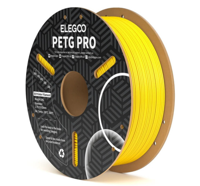 Філамент ELEGOO PETG PRO Yellow 1KG 1.75mm, 1kg (50.203.0204)