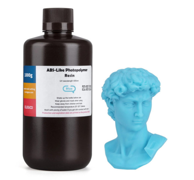 Фотополімерна смола для 3D принтера ELEGOO ABS-Like resin 1000G Blue
