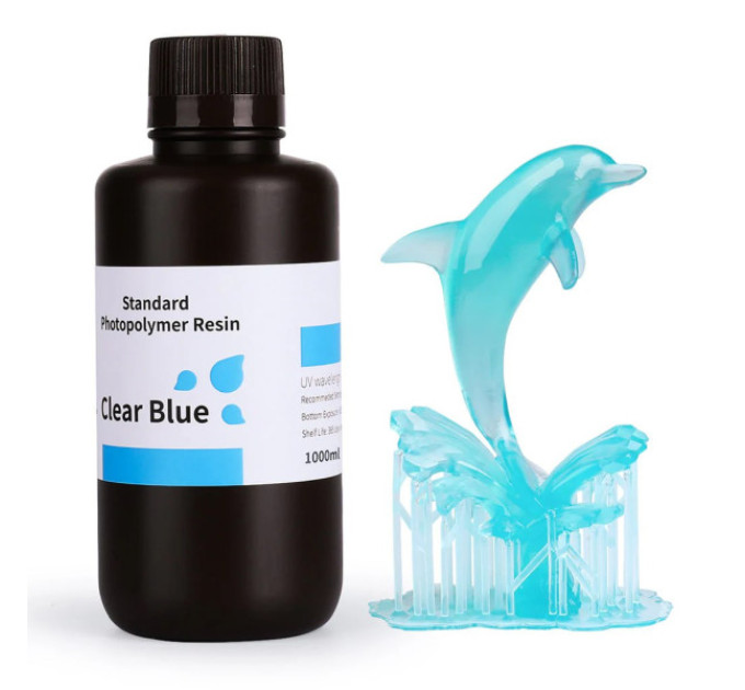 Фотополімерна смола для 3D принтера ELEGOO Standard Resin 1000G Clear Blue