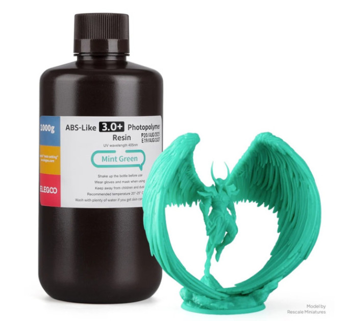 Фотополімерна смола для 3D принтера ELEGOO ABS-Like Resin V3.0+ 1000G Mint Green