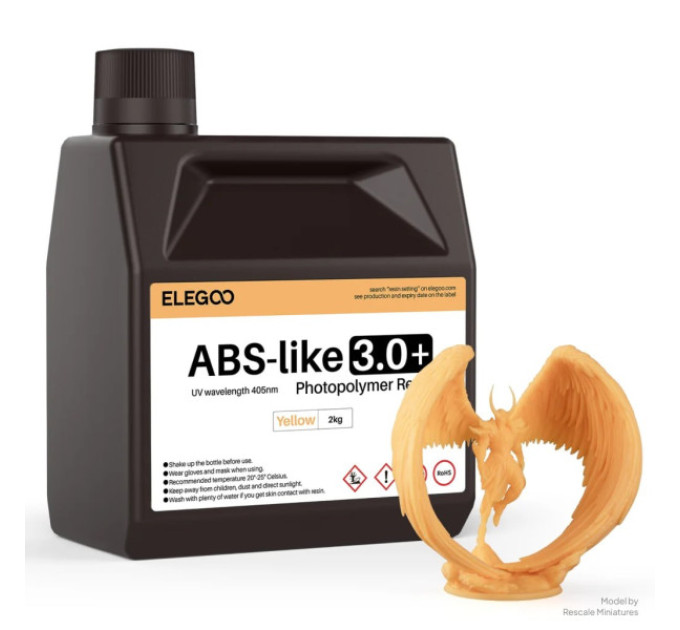 Фотополімерна смола для 3D принтера ELEGOO ABS-Like Resin V3.0+ 2000G Yellow