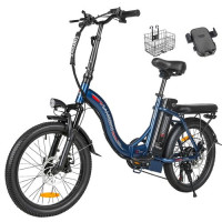Складаний електровелосипед SAMEBIKE CY20, двигун 350 Вт, акумулятор 36 В 12 Аг - синій