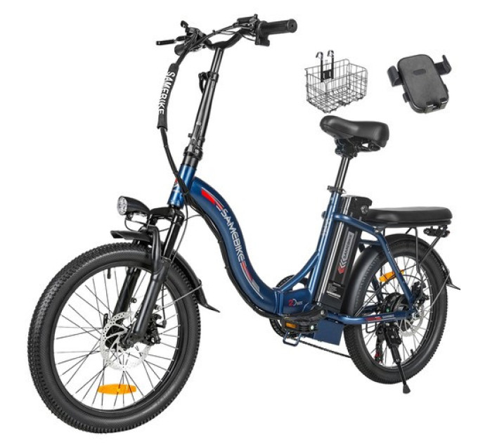 Складаний електровелосипед SAMEBIKE CY20, двигун 350 Вт, акумулятор 36 В 12 Аг - синій