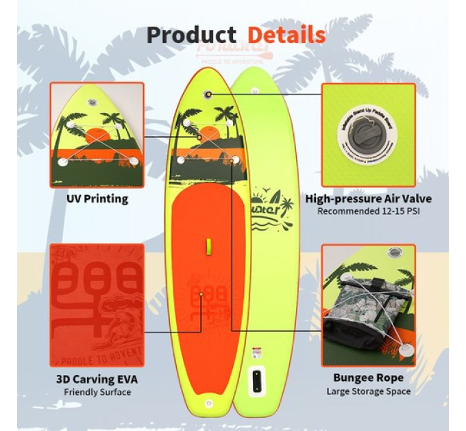 Дошка для веслування стоячи FunWater SUPFW27B 335*84*15 см