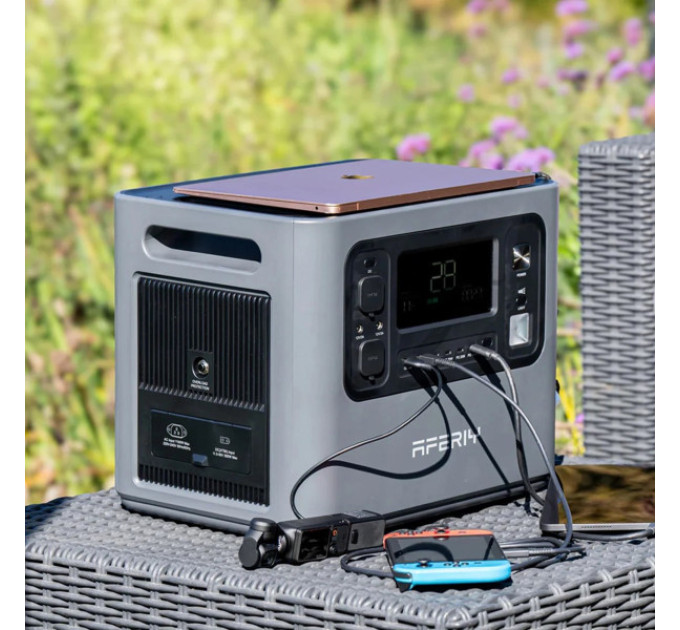 Зарядна станція AFERIY P210 2400W, 2048Wh LiFePO4 Battery, 13 Outputs Срібна