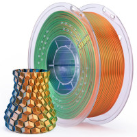 Філамент ELEGOO PLA Silk Blue Green Orange 1.75mm, екологічна паперова котушка, 1kg (50.203.0337)