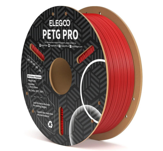 Філамент ELEGOO PETG PRO Red 1KG 1.75mm, 1kg (50.203.0264)