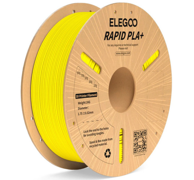 Філамент ELEGOO RAPID PLA+ Black 1.75mm , екологічна паперова котушка, 1kg (50.203.0114)