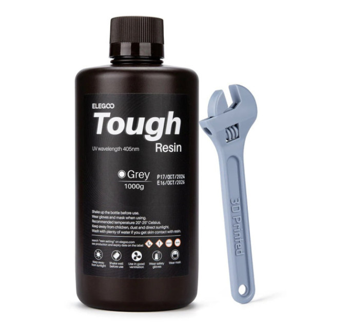 Фотополімерна смола для 3D принтера ELEGOO Tough Resin 1000g Grey