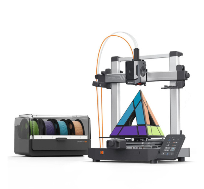 Комбінований 3D-принтер Anycubic Kobra 3 V2 + 4 кг PLA-філаменту райдужного кольору