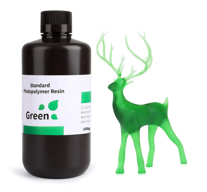 Фотополімерна смола для 3D принтера ELEGOO Standard Resin 1000G Green