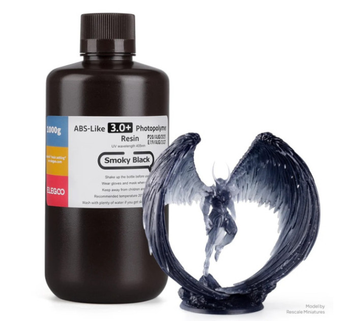 Фотополімерна смола для 3D принтера ELEGOO ABS-Like Resin V3.0+ 1000G Smoky Black