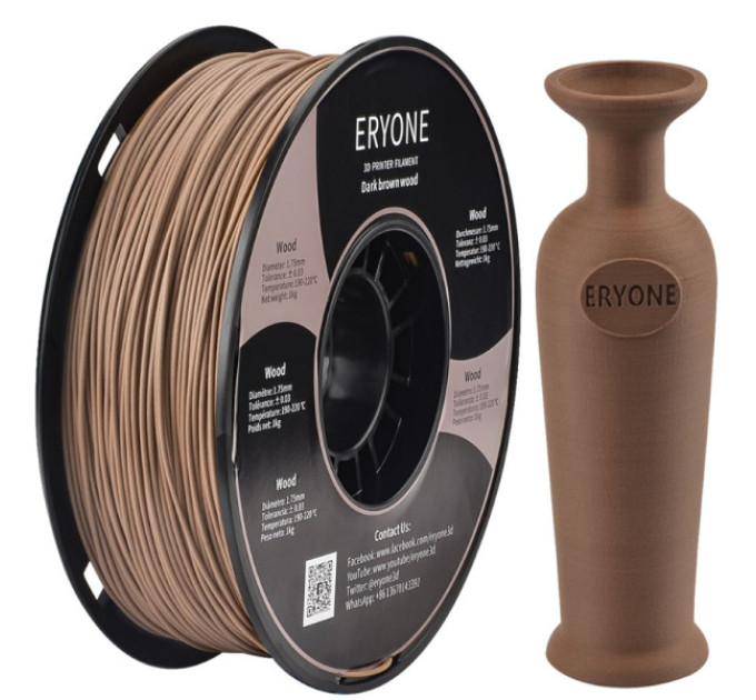 Філамент для 3D-друку ERYONE Wood PLA 1,75 мм 1 кг