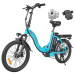 Складаний електровелосипед SAMEBIKE CY20, двигун 350 Вт, акумулятор 36 В 12 Аг - блакитний