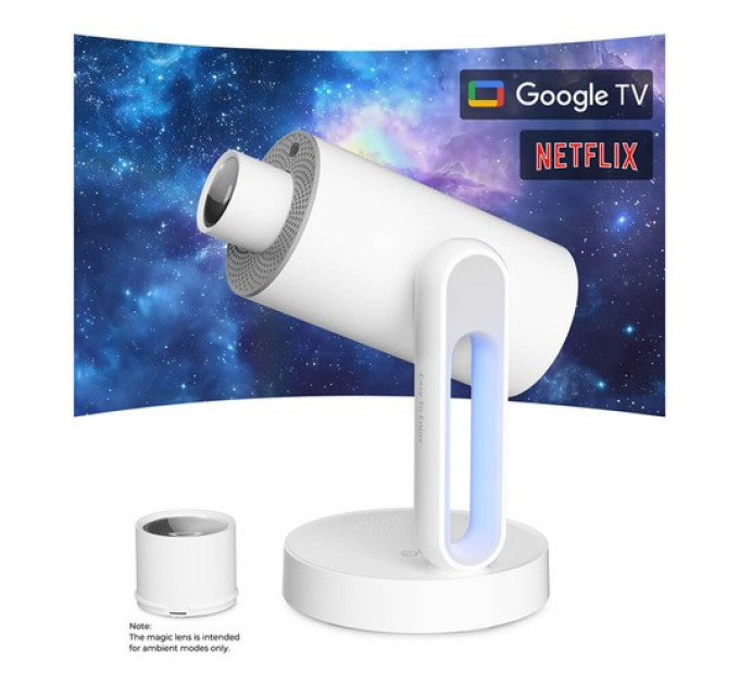 Проектор ETOE Starfish Plus, вбудований Google TV, обертання 140°, рідна роздільна здатність 1080p