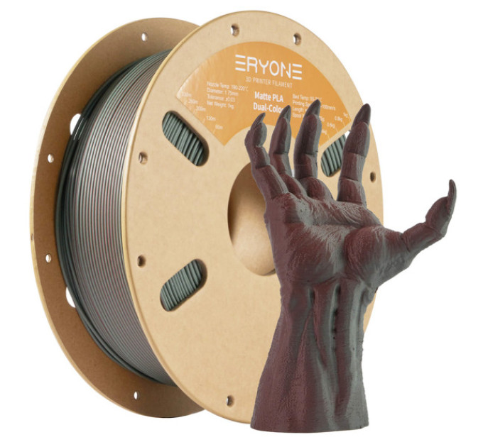 Матовий PLA-філамент ERYONE Dual Color 1 кг - рожево-рожевий та шавлієво-зелений